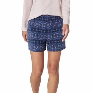 NWT XL Eddie Bauer Womens Navy Blue & Purple Patterned Flannel Pajama Shorts